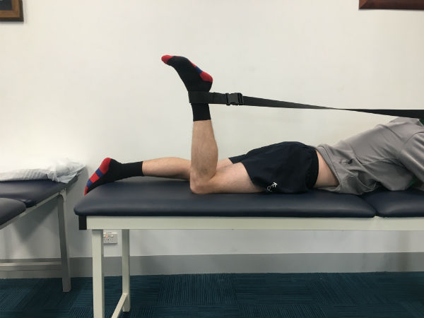 prone knee flexion ACL Rehab Stretch